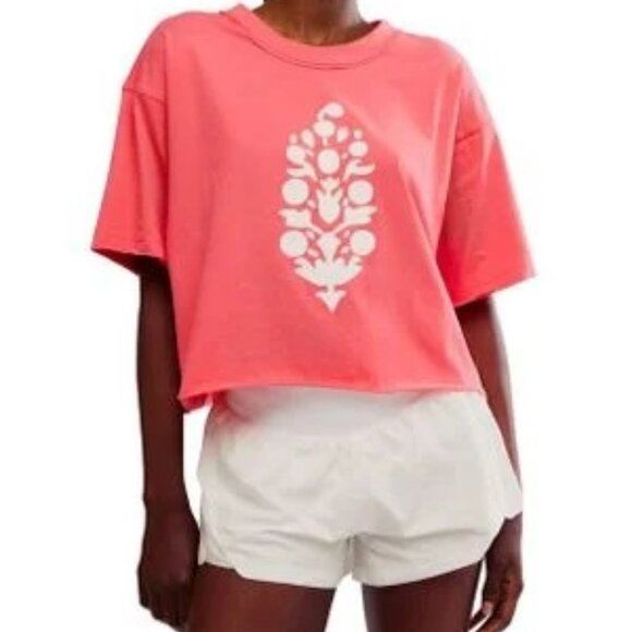 NWOT Free People Inspire Buti Logo Tee Pink size- EXTRA LARGE - Picture 1 of 3